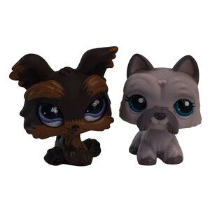 Littlest Pet Shop LPS 509 Yorkshire Terrier Glass Eyes 1201 Scottish Terrier Dog
